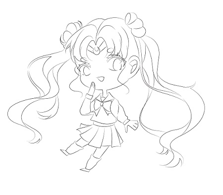 Draw a chibi sailormoon in 7 quick steps - Image 6